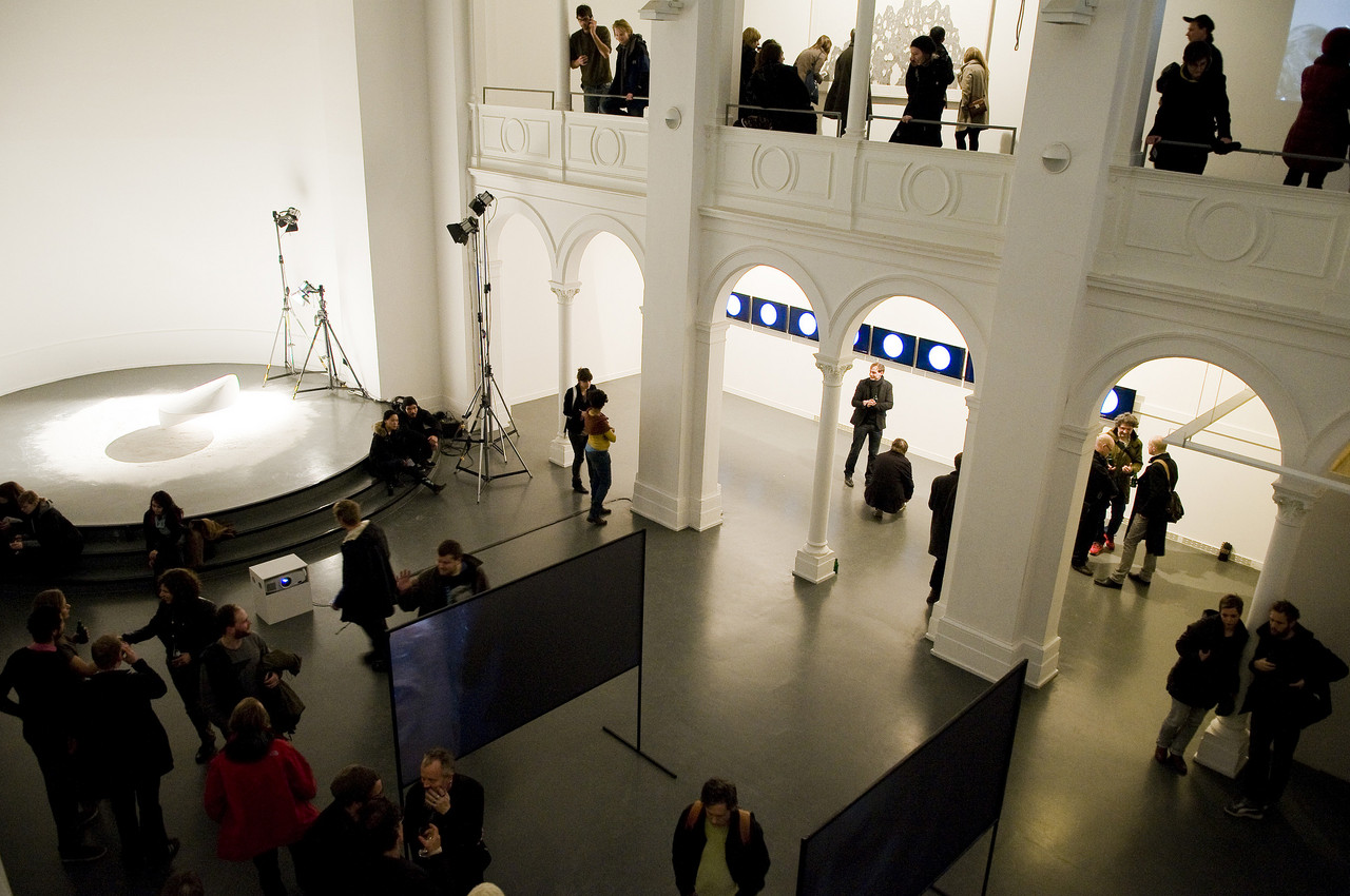 At the opening of the CTM 2011 exhibition »Alles was Sie über Chemie wissen müssen«, curated by Hicham Khalidi and Suzanne Wallinga, Kunstquartier Bethanien