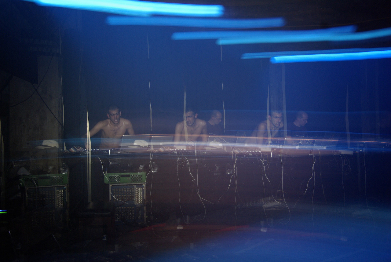 Tarek Atoui performs together with Staalplaat's Geert-Jan Prins, CTM 2007, Maria am Ostbahnhof