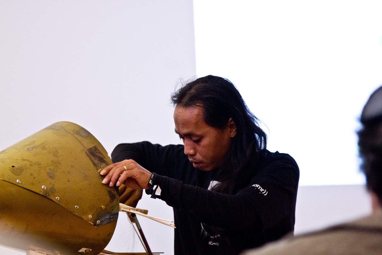 Instrument-builder Wukir Suryadi at CTM's MusicMakers Hackab